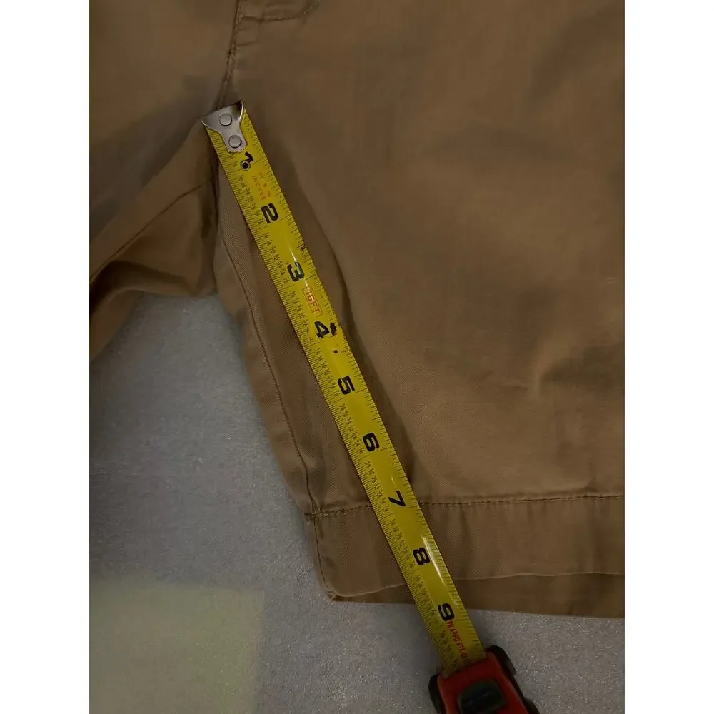 Roundtree & Yorke Casuals Flat Front Bermuda Khaki Shorts 30 Vacation Academia